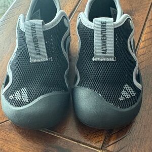 adidas Black and Gray Kids Slip-On Mesh Water Shoes